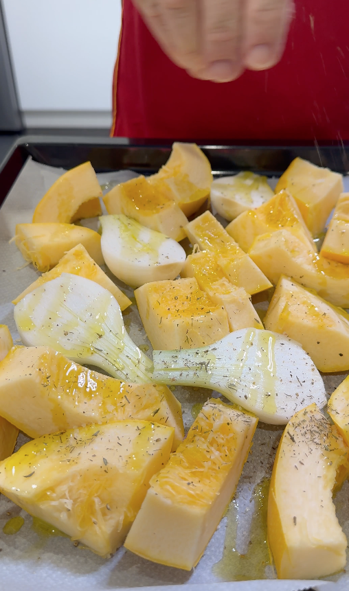 crema de calabaza y albahaca