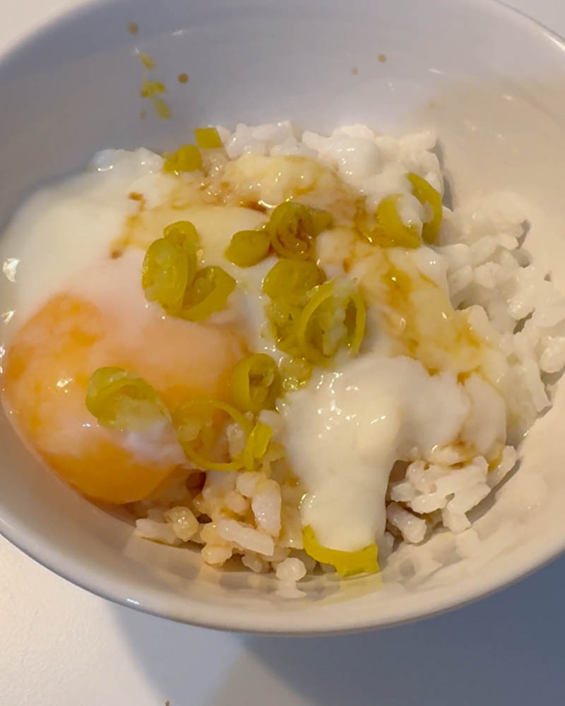 Huevo poché japonés