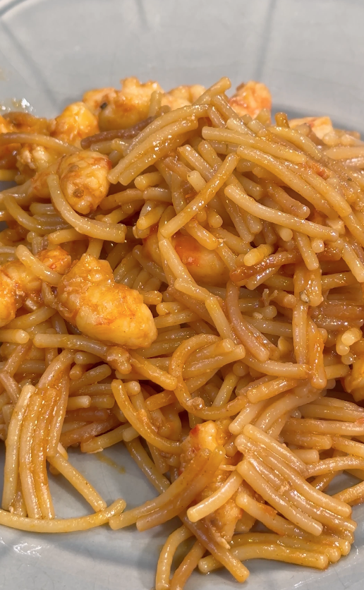 fideuá de langostinos